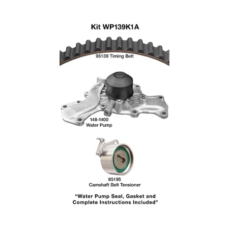 Dayco 87-00 Chry/Dodge/Hyundai/Mitsu/Plym 3L Water Pump Kit, Wp139K1A WP139K1A